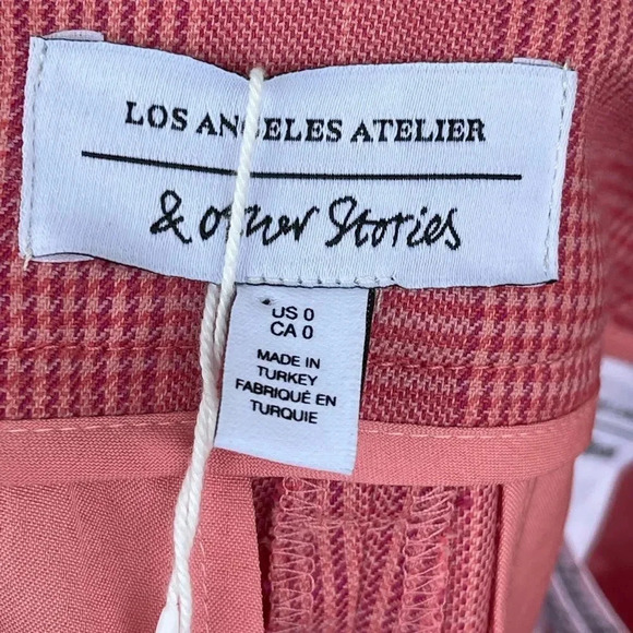 & Other Stories Belted Plaid Kick Flare Trousers 0 - Picture 11 of 13